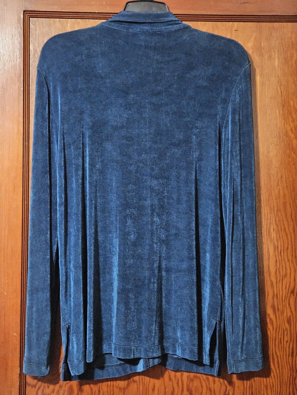 Chico's Travelers Blue Stretchy Long-sleeve Buttoned Jacket Size 1 Medium EUC - Picture 4 of 5